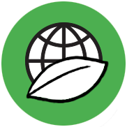 Globe and leaf icon.